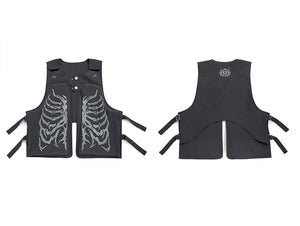 Skeleton Print Vest , - Streetwear Vest - Slick Street