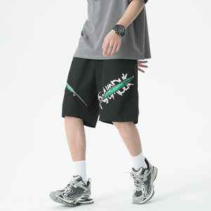 Y2K Centered Zipper Style Shorts , - Streetwear Shorts - Slick Street