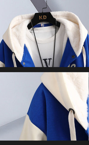Dorestyle Hooded Varsity Jacket , - Streetwear Jacket - Slick Street