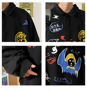 Retro Artwork Long Sleeve Shirt , - Streetwear Shirt - Slick Street