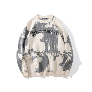 Jacquard Two Tone Sweater , - Streetwear Sweater - Slick Street