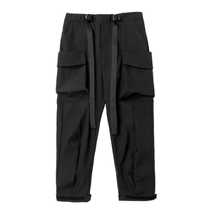 Cyber Mist Cargo Pants - Black , - Streetwear Cargo Pants - Slick Street