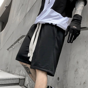 Casual Black Color Knee Length Shorts Black, XS - Streetwear Shorts - Slick Street