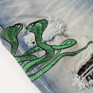 COBRA Snake Denim Jeans , - Streetwear Jeans - Slick Street
