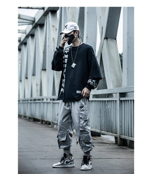 Dark Cosmic Cargo Pants , - Streetwear Cargo Pants - Slick Street