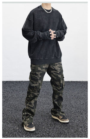 AM23 Straight Camo Cargo Pants , - Streetwear Cargo Pants - Slick Street