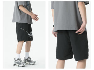 Y2K Centered Zipper Style Shorts , - Streetwear Shorts - Slick Street
