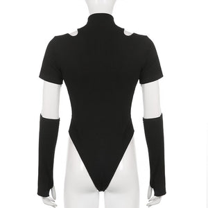 Suchcute Hollow Black Bodysuit , - Streetwear Bodysuit - Slick Street