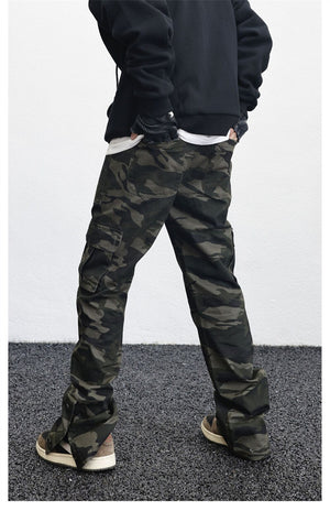 AM23 Straight Camo Cargo Pants , - Streetwear Cargo Pants - Slick Street