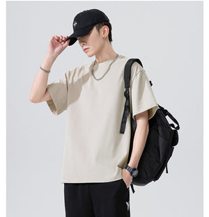 Pure Cotton Cashmere T-Shirt Khaki, XS - Streetwear Tee - Slick Street