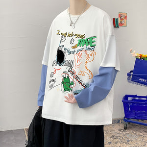 I Can't Help Myself Art Long Sleeve White, XXS - Streetwear Shirt - Slick Street