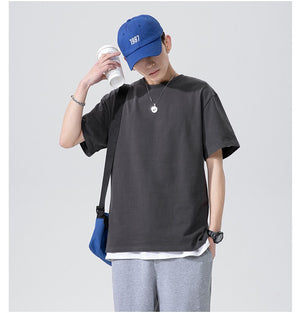 Pure Cotton Cashmere T-Shirt Dark Gray, XS - Streetwear Tee - Slick Street