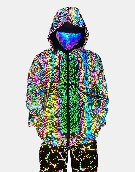 Rainbow sales holographic jacket