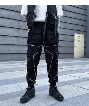 VXR1 Reflective Cargo Pants , - Streetwear Cargo Pants - Slick Street