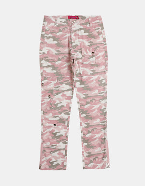 PK21 Straight Multi-pocket Cargo Pants - Pink Camo ,  - Streetwear Cargo Pants - Slick Street