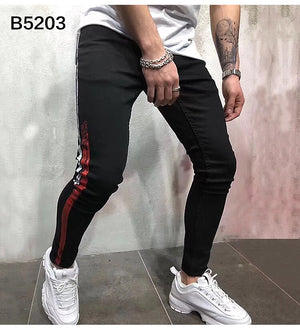 Two Stripes Color Line Jeans , - Streetwear Jeans - Slick Street