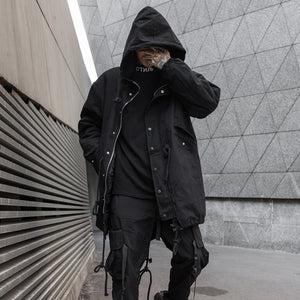 Black Out V1 Trench Coat , - Streetwear Jacket - Slick Street