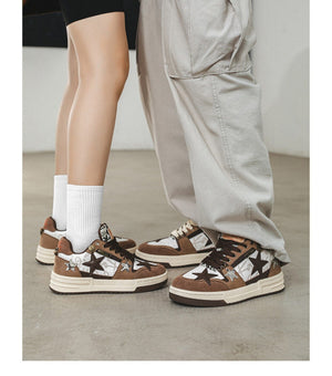 Star Eli1 Skate Sneakers - Brown , - Streetwear Shoes - Slick Street