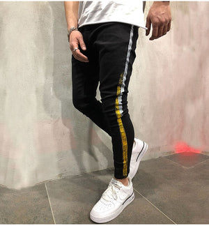 Two Stripes Color Line Jeans , - Streetwear Jeans - Slick Street