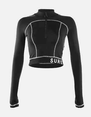 Sure Slim Cropped Top Black, XS - Streetwear Tops - Slick Street