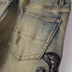 COBRA Snake Denim Jeans , - Streetwear Jeans - Slick Street