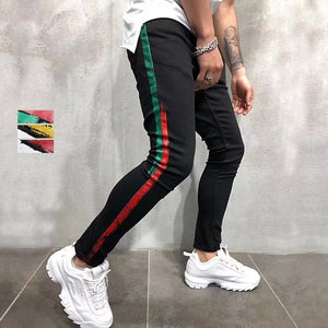 Two Stripes Color Line Jeans , - Streetwear Jeans - Slick Street