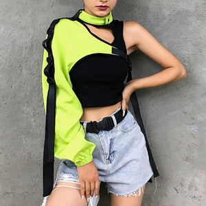 One Shoulder Top , - Streetwear Tops - Slick Street