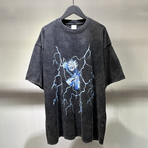 DBZ Blue Lightning Anime T-Shirt , - Streetwear T-Shirts - Slick Street