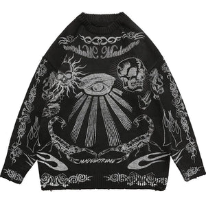 Demon Eye Sweater , - Streetwear Sweater - Slick Street