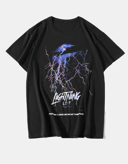 Lightning LT T-Shirt Black, XS - Streetwear T-Shirts - Slick Street