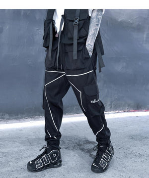 VXR1 Reflective Cargo Pants , - Streetwear Cargo Pants - Slick Street