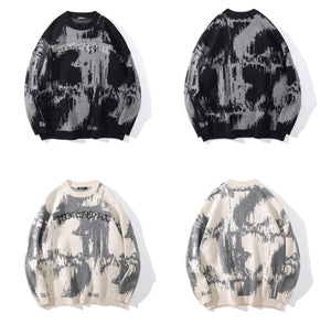 Jacquard Two Tone Sweater , - Streetwear Sweater - Slick Street