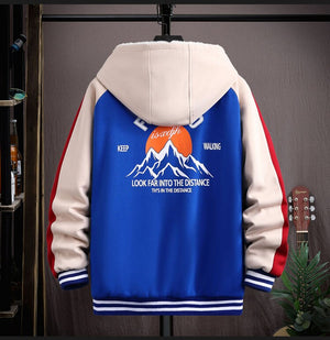 XDJH Hooded Varsity Jacket , - Streetwear Jacket - Slick Street