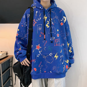 Nostalgic Note Hoodie Blue, XS - Streetwear Hoodie - Slick Street