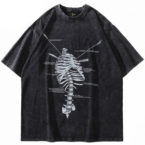 Charcoal The sternum Diagram T-Shirt , - Streetwear T-Shirts - Slick Street