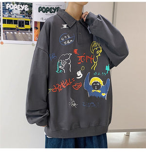 Retro Artwork Long Sleeve Shirt , - Streetwear Shirt - Slick Street