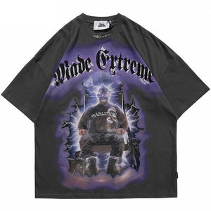 MADE EXTREME Electrify Polygraphy Loose T-Shirt , - Streetwear T-Shirts - Slick Street