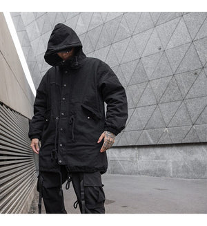 Black Out V1 Trench Coat , - Streetwear Jacket - Slick Street