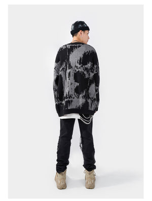 Jacquard Two Tone Sweater , - Streetwear Sweater - Slick Street