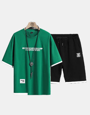 YRNDIAN 2 Piece Set Green, XS - Streetwear Tee - Slick Street