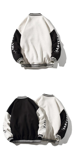 Teddy Bear Stitch Varsity Jacket , - Streetwear Jacket - Slick Street