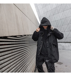 Black Out V1 Trench Coat , - Streetwear Jacket - Slick Street