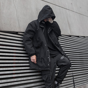 Black Out V1 Trench Coat , - Streetwear Jacket - Slick Street