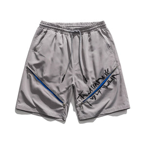 Y2K Centered Zipper Style Shorts , - Streetwear Shorts - Slick Street