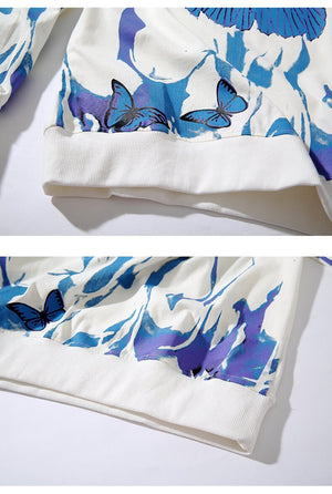 Butterfly Fire Flame Sweatshirt , - Streetwear Sweatshirts - Slick Street