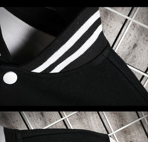 Solid Varsity Jacket , - Streetwear Jacket - Slick Street