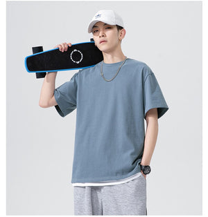 Pure Cotton Cashmere T-Shirt Light Blue, XS - Streetwear Tee - Slick Street