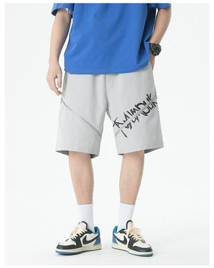 Y2K Centered Zipper Style Shorts , - Streetwear Shorts - Slick Street