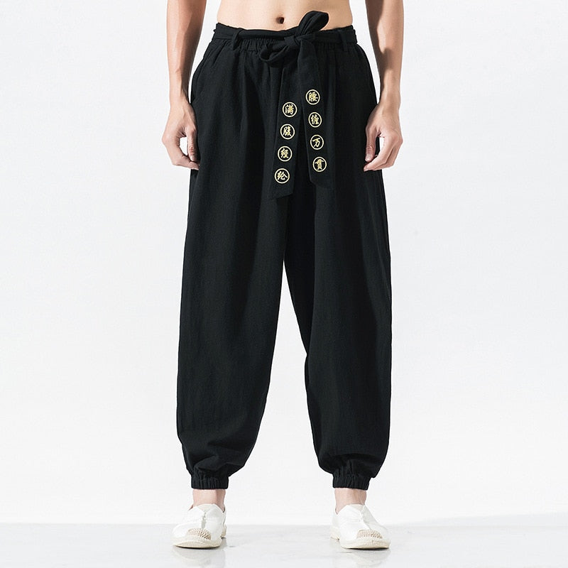 Japanese Embroidered Ribbon Tie Style Pants – Slick Street