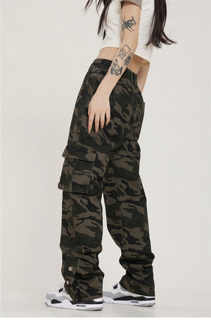 AM23 Straight Camo Cargo Pants , - Streetwear Cargo Pants - Slick Street